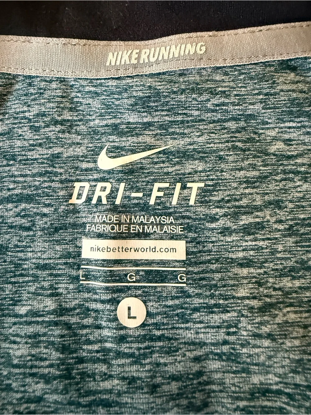Nike Running Dri-FIT Women’s Heather Teal 1/2 Zip Long Sleeve Top Size Large